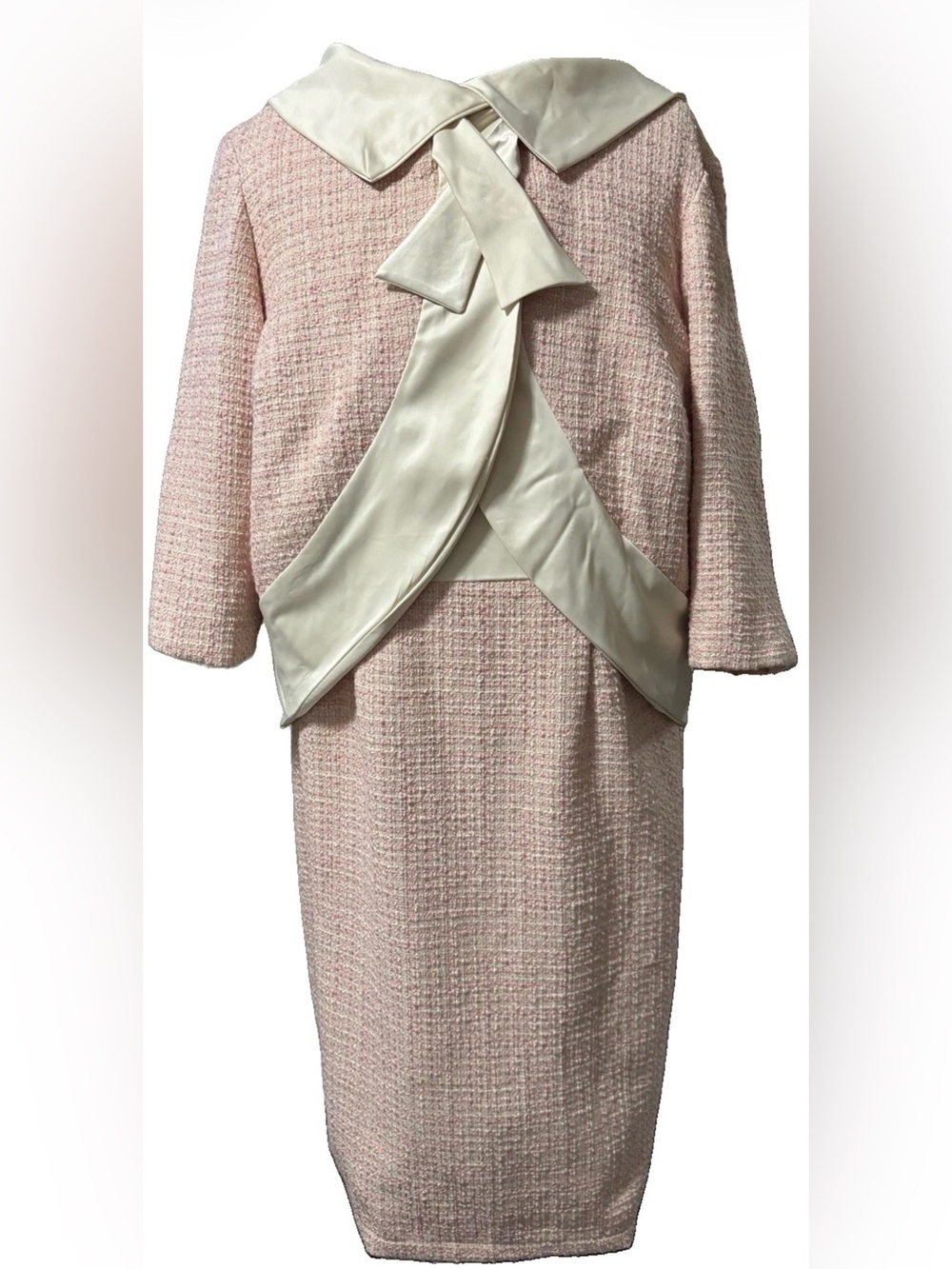 Barbie x Unique Vintage 60th Anniversary Pink Tweed Bow Sheath Dress 4X/22-24